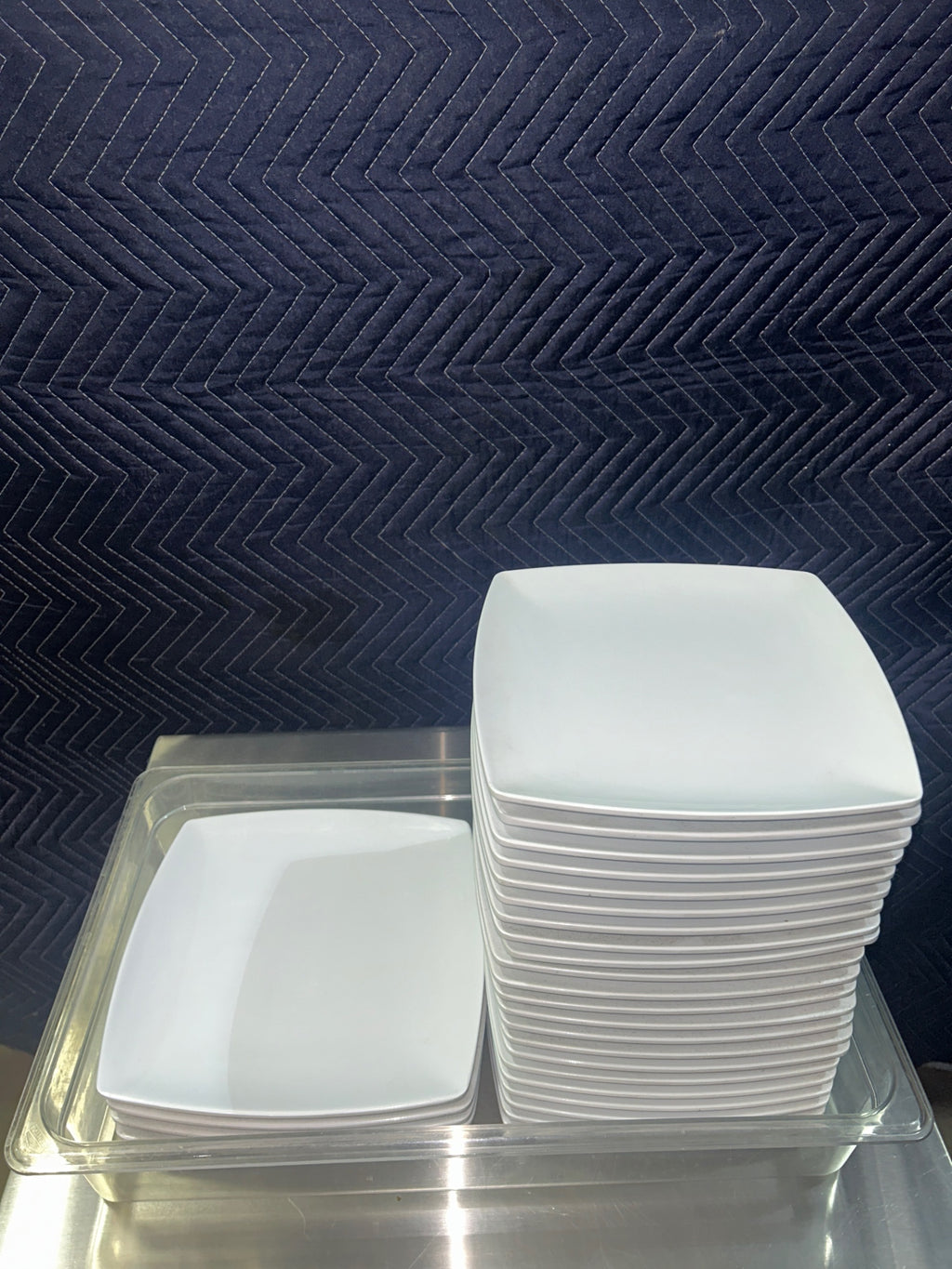 White Square Dinner Plate Set - 9” & 10”