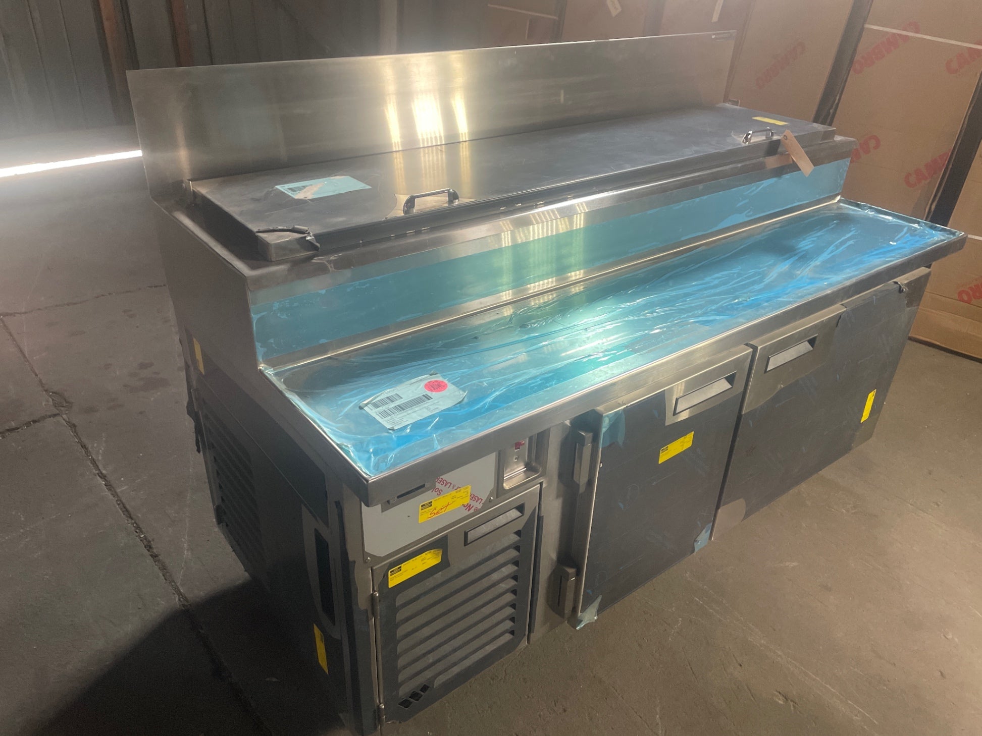 Wasserstrom CBR F771-003-001 Pizza Prep Table, Refrigerated, 2 Solid Swing Doors