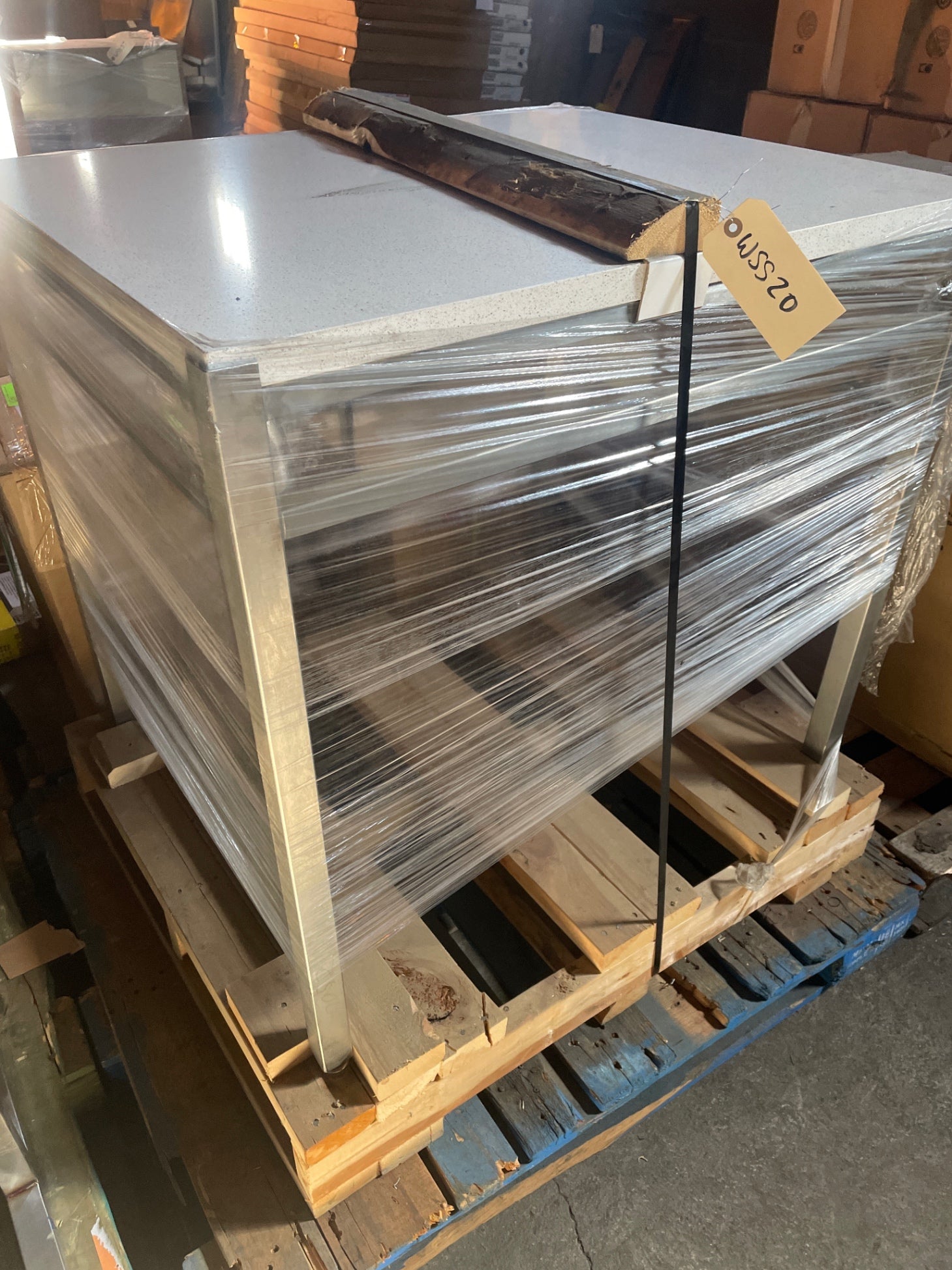 Work Table, Metal Frame W/ Granite Top