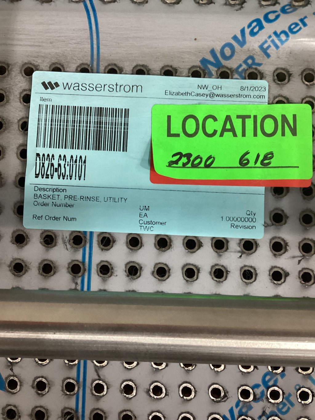 Wasserstrom D826-63 Pre-Rinse Utility Basket